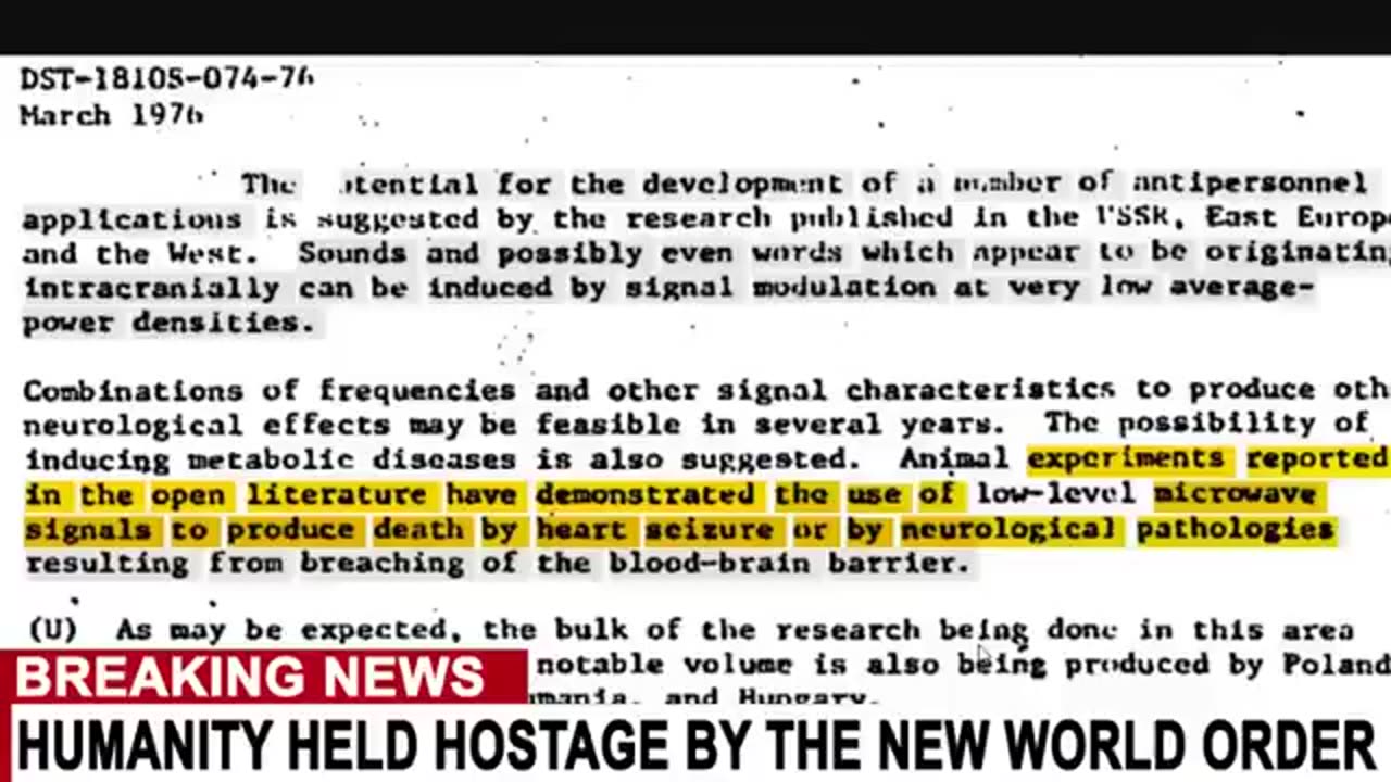 EXPLOSIVE MILITARY DOCUMENT SHOWS THE TRUE EFFECTS OF 5G