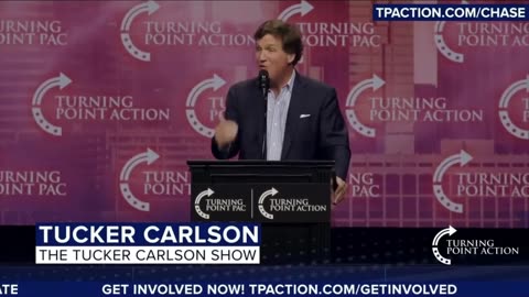 Tucker Carlson speaks at Turning Point PAC MAGA Rally in Georgia