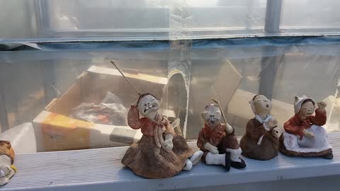 The humorous appearance of people made of dirt