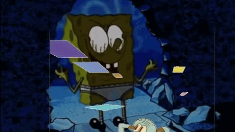 Squidward Is Playing With Tiles While SpongeBob Does An Evil Laugh 😈