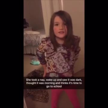 Little Girl Thinks It's Morning After Evening Nap