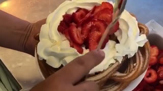 French Fries with Strawberry Cream