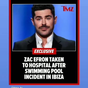 Zac Efron at the hospital 🏥 there was incident doing swimming 🏊 incident happen in Ibiza 8/12/24