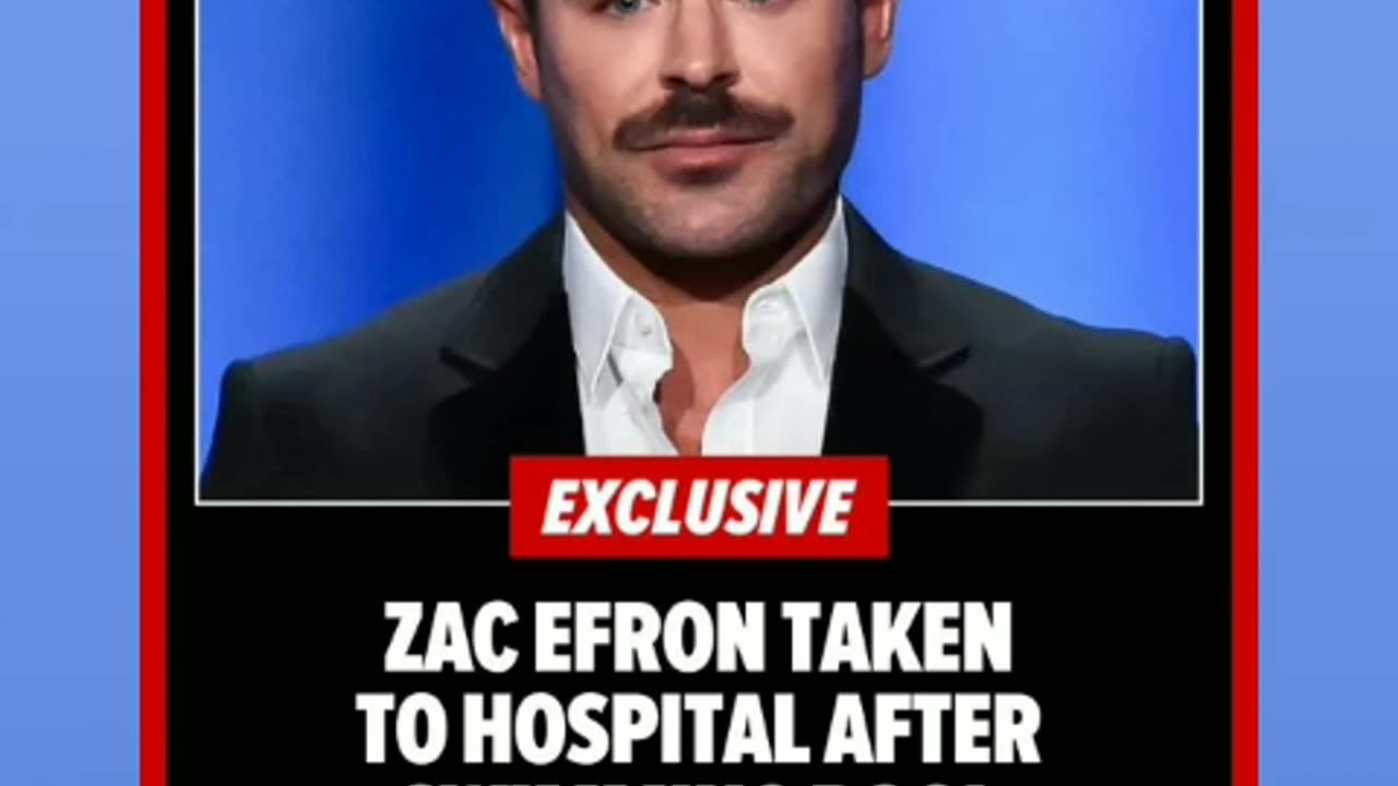 Zac Efron at the hospital 🏥 there was incident doing swimming 🏊 incident happen in Ibiza 8/12/24