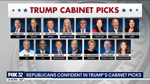 Republican lawmakers confident in Trump's cabinet picks so far