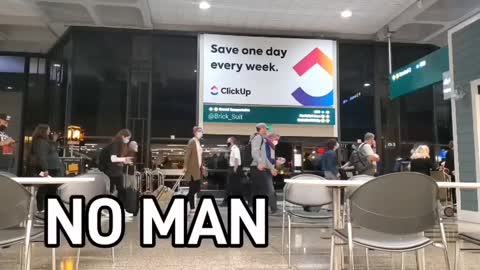 NO MANDATES" PAGED TO THE SOUTHWEST TICKET COUNTER - SAN DIEGO