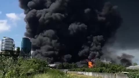 An explosion at a resin factory sent a large fireball into the sky in Taiwan