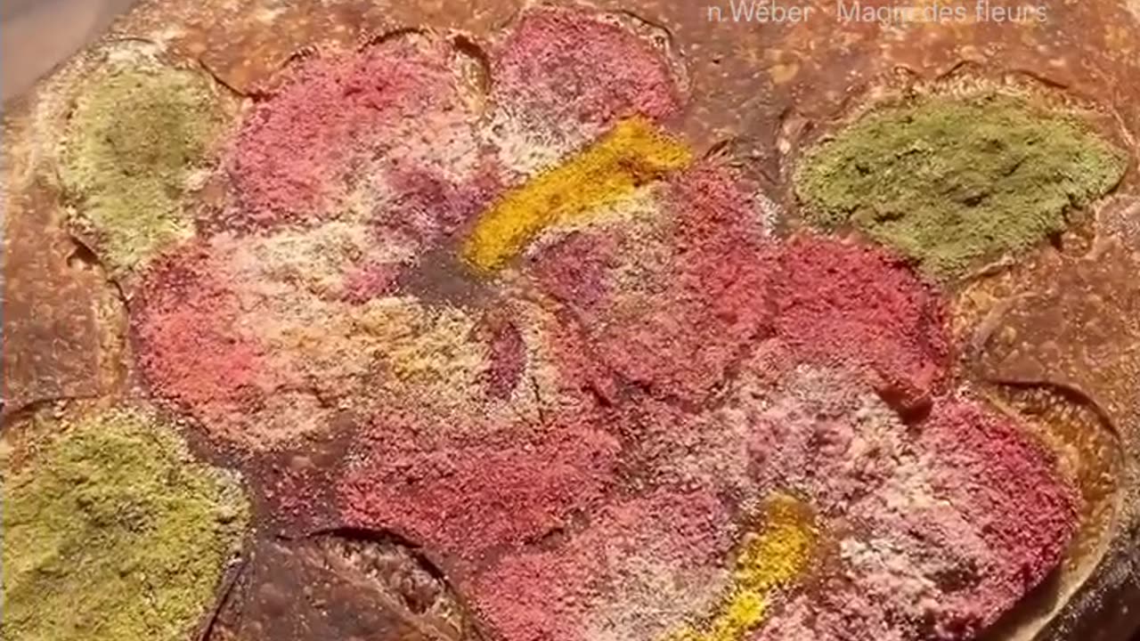 Hibiscus Flower on Sourdough Using Natural Food Coloring