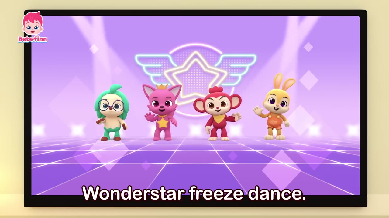Freeze! Bebefinn Dances Along Pinkfong and Hogi | EP113 | Wonderstar Freeze Dance | Songs for Kids
