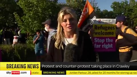 Hundreds attend protest outside hotel for asylum seekers in West Sussex