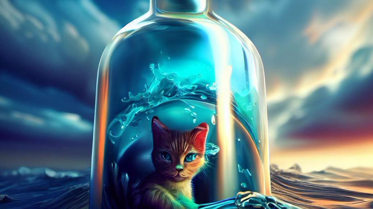 Cute kitten Cat in a bottle || AI image 4k 3D generation
