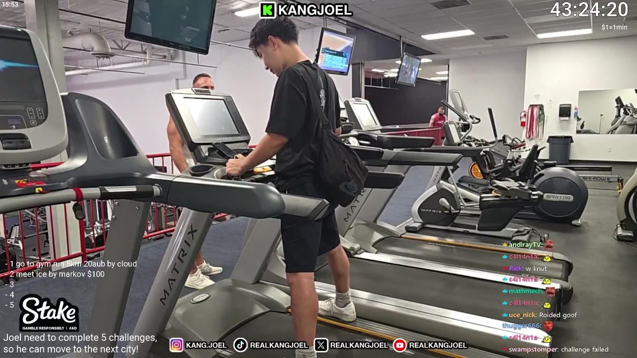 Kick streamer Joel got KICKED OUT from Mizkif's gym for filming a girl and making faces on stream