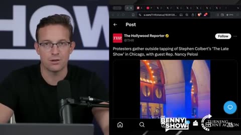 THE BENNY SHOW Left-Wing Protesters CRASH Nancy Pelosi's Interview At DNC, Colbert PANICS