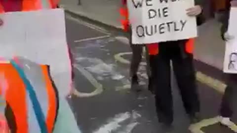 Man films himself pouring milk on stop oil protestors