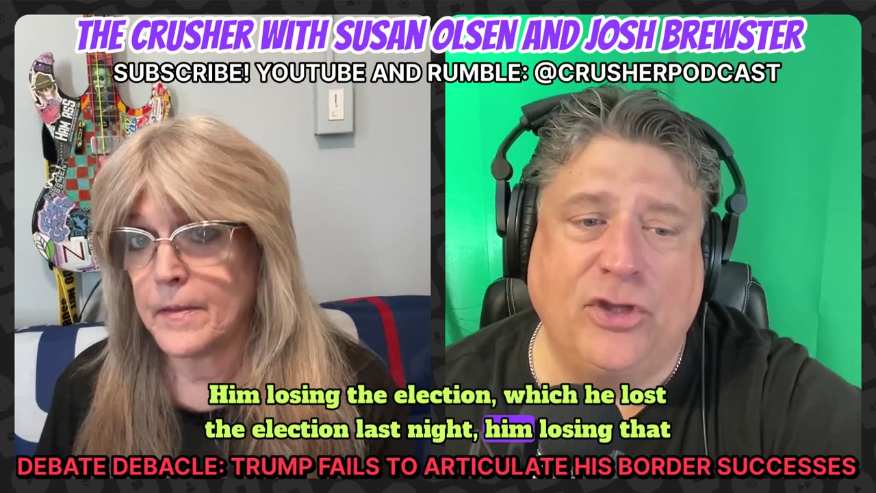 Short Clip from Debate Debacle on The Crusher - Trump fails to point out border successes
