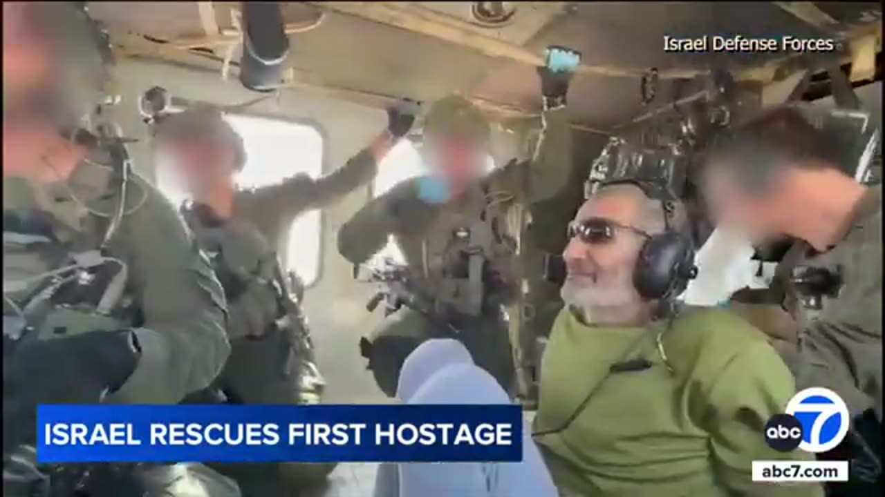 First images of hostage rescued from an underground tunnel in Gaza