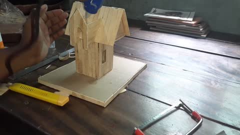 Popsicle stick house / ice cream stick house/ ice cream stick craft