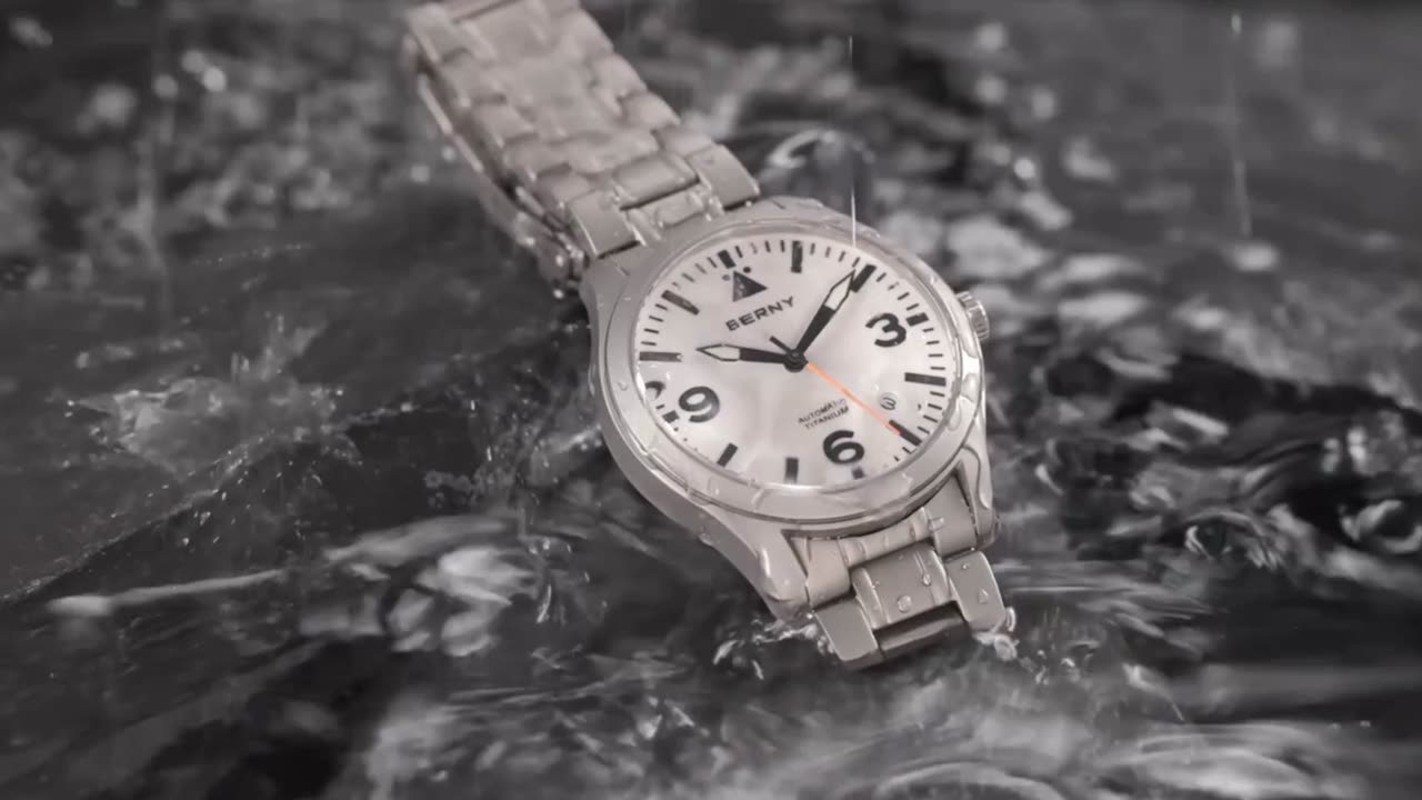 BERNY Pilot Titanium Mechanical Men Wristwatch Sapphire AR Coating Supper Luminous 10Ba