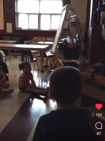 This is horrific, notice the kid without a mask forced to sit away from the rest too, disgusting!