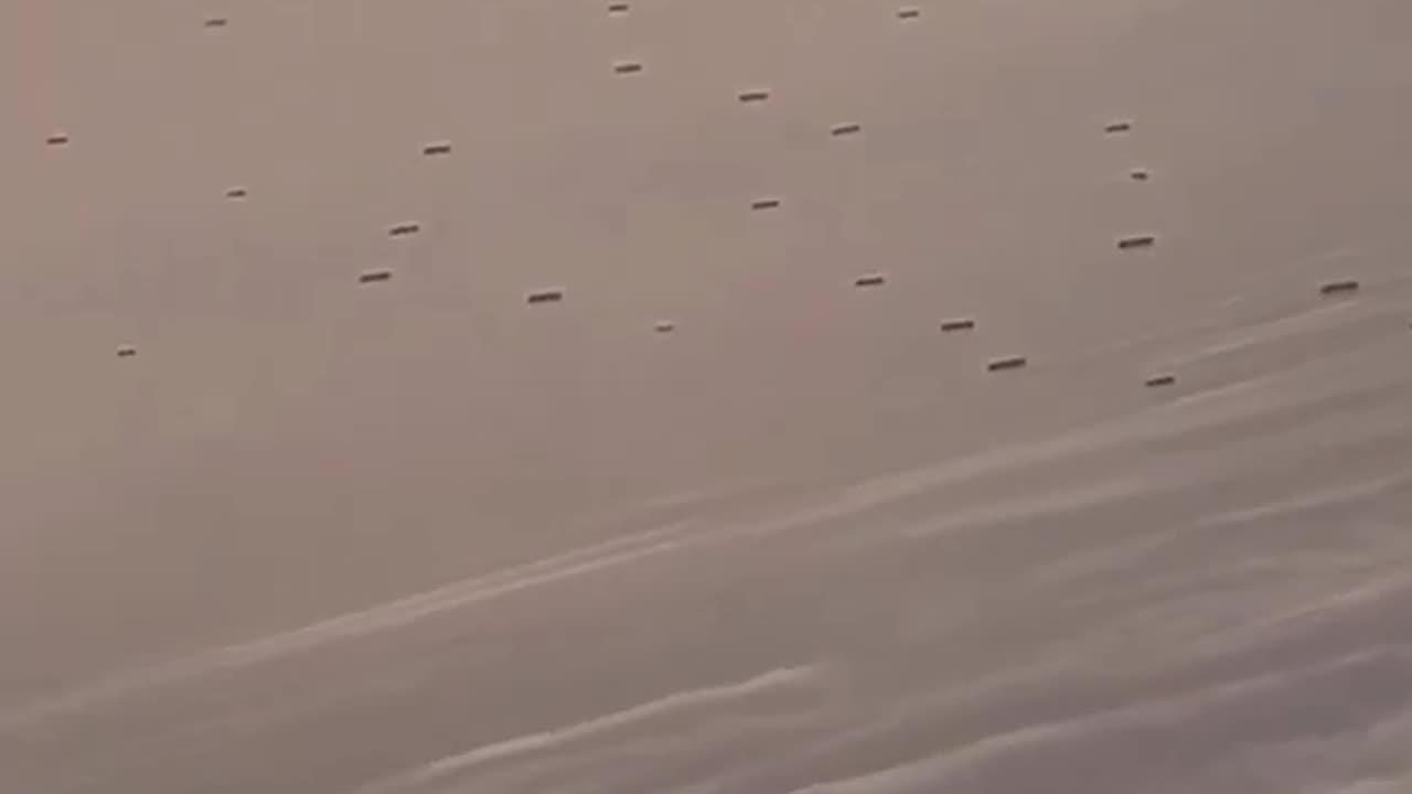Alien fleet seen in the sky from aroplane Real one..