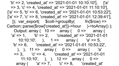 Laravel Collection group rows by hour value of datetime column