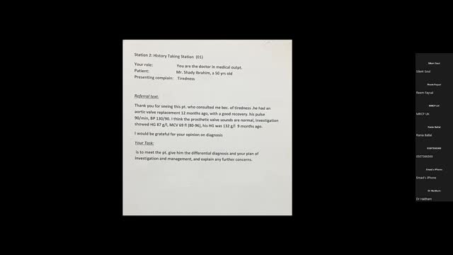 ST5.50 year old man with AVR one year ago presents with anemia 8.7