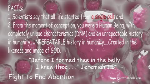 ONE MINUTE for GOD. Hard TRUTH: ALL LIFE started from a single cell.