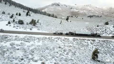 Trucking across Craters of the Moon Idaho production heater 2020