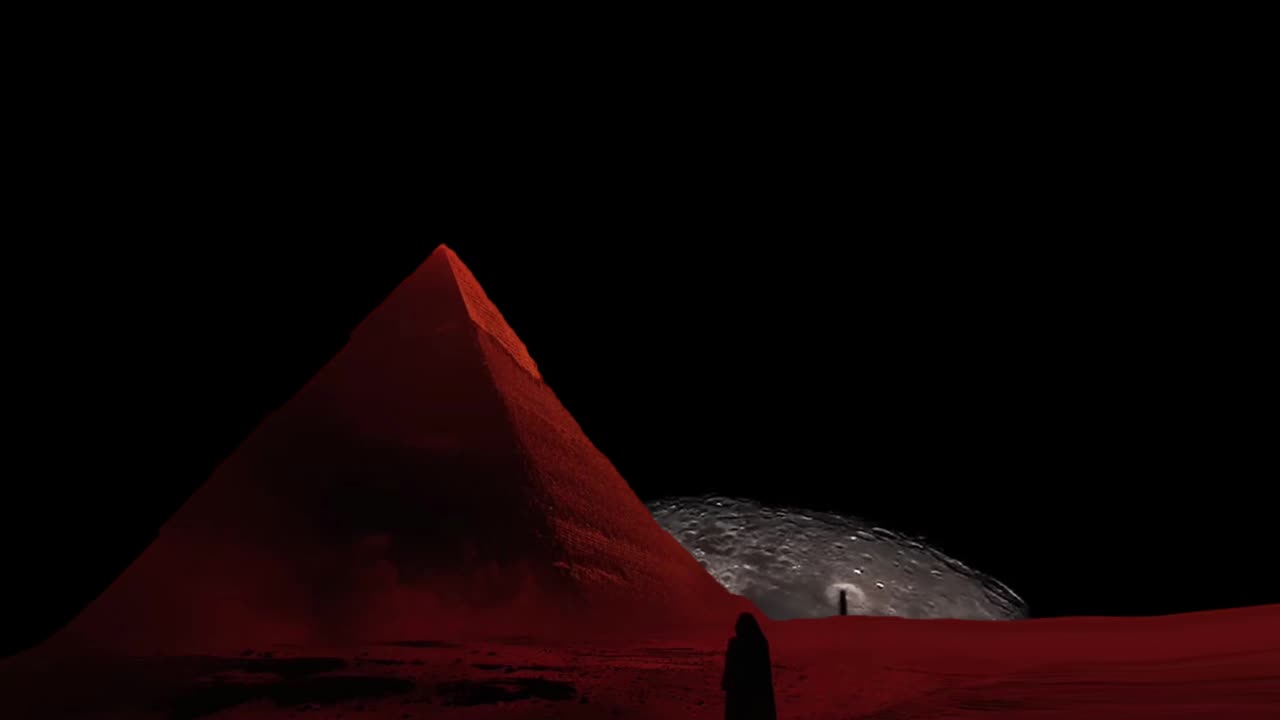Moon rising over The Great Pyramid of GAZA 15500BC (Before Covid)