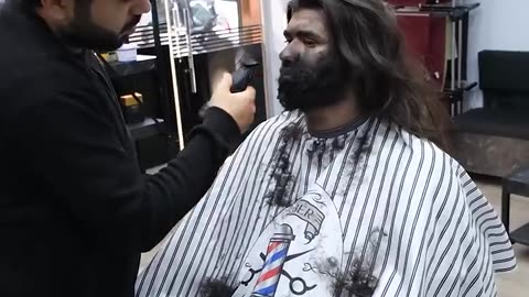 ''20 YEARS BEARD''!! Homeless man Amazing Transformation