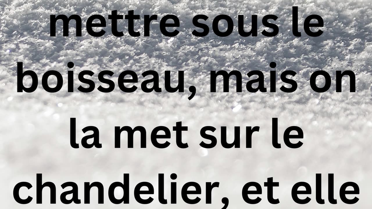 "Lumière du Monde : Brillez Devant les Hommes" Matthieu 5:15-16.