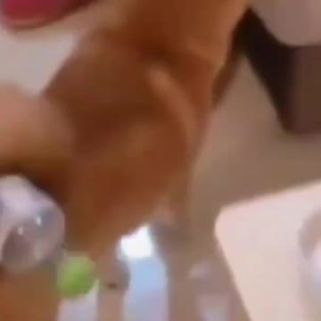 Cute video of dog caring a bottle with his tail 😀