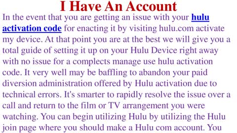 How To Get Hulu Activation Code If I Have An Account