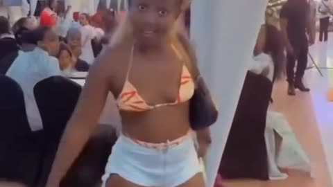 Slay queen chased from wedding for being skimpy