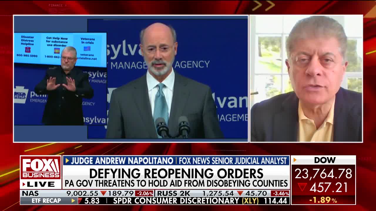 Napolitano argues Gov. Wolf is playing politics