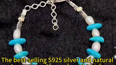 GN-20241108-05 The best-selling S925 silver and natural turquoise with pearls and a high-quality