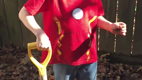 Backyard exploring for earthworms