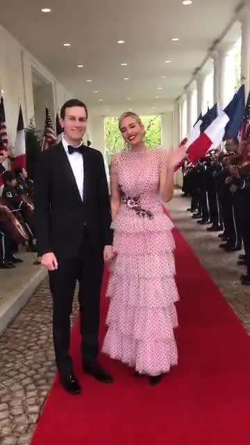 Ivanka Trump and Jared Kushner arriving at State Dinner for French President Macron