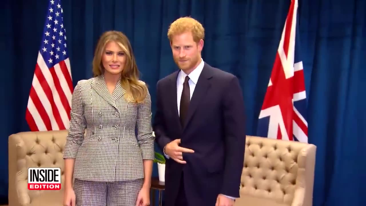 What Hand Sign Did Prince Harry Make During Photo With Melania Trump?