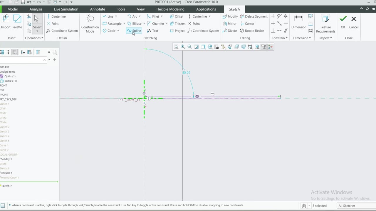Importing aerofoil Coordinates in Creao Parametric