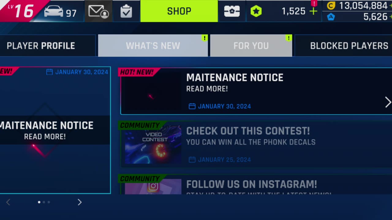 Asphalt 9: Legends - Maintenance Notice Messages