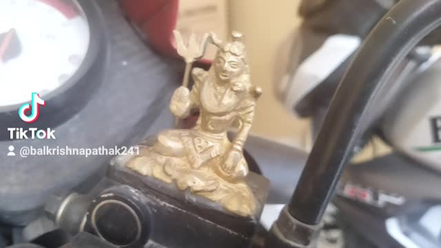 Lord Shiva on Hydraulic oil reservoir of front Disc brakes