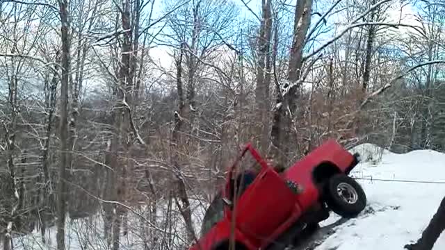 Teenagers Have Close Call on Icy Road