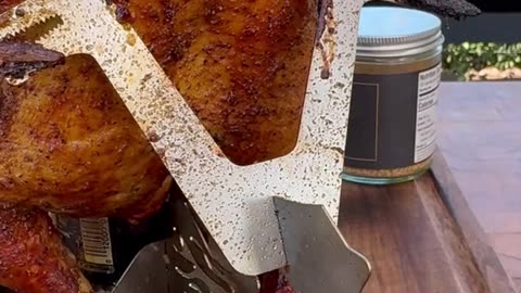 Smoked beer can chicken