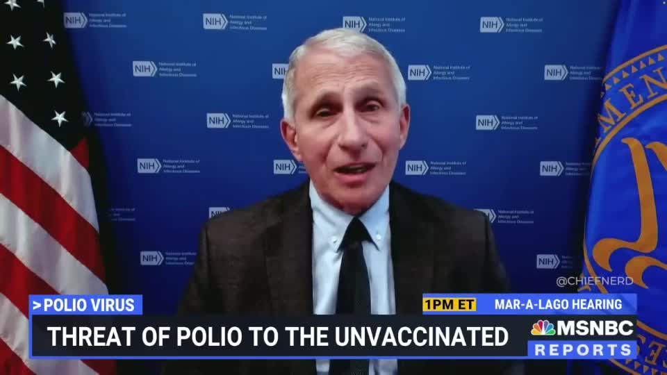 🚨 Fauci: The New Polio Case in NY is a "Vaccine Related Polio".