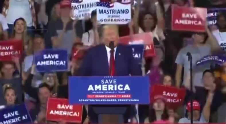 President Trump, Pennsylvania Speech, His 2 minute exit 9/3/22