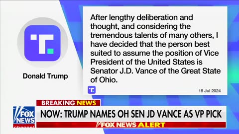 MASSIVE: Trump Reveals His VP Pick