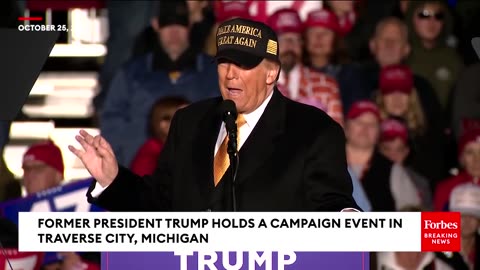 Donald Trump Asks Crowd At Campaign Rally In Traverse City, Michigan- Who Is Going To Vote-