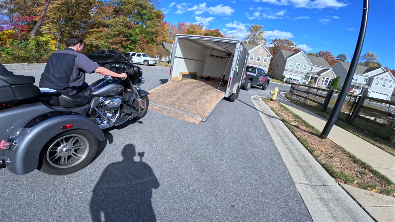 First load in a trailer and some fall leaves ride to watch