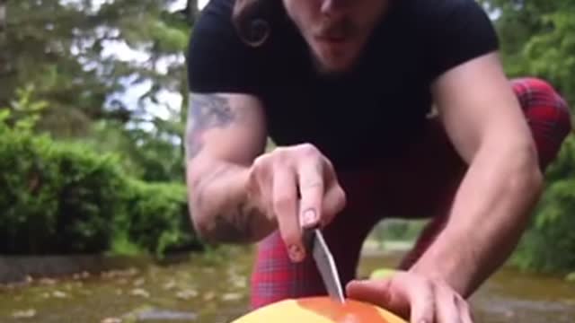 Water balloons being cracked open